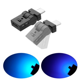 GIMUYA USB LED for Car Use, Type-C, 8 Colors, Illumination Direction Switch, 180° Oscillation, Auto Lighting, Dimming, Memory, Ambient Light, RGB, Mini, Compact, Lightweight, Easy Installation, 2 Ct