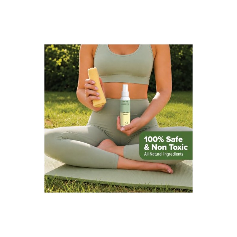 MOXĒ Yoga Mat Cleaner, Rosemary & Lemon Essential Oils, Safe