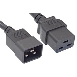Cablelera AC Power Cord Extension, IEC320 C20 to IEC320 C19, 15' 12AWG, 20A, 250V (ZWACFGAB-15)