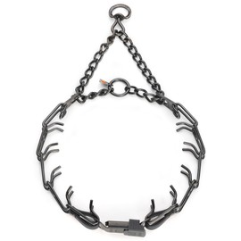 Herm Sprenger Black Stainless Steel Dog Collar with Quick Release ClicLock Buckle and Biothane Insert Training Collar Made in Germany (Black, 23in x 3.2mm(Neck Size up to19-20in))