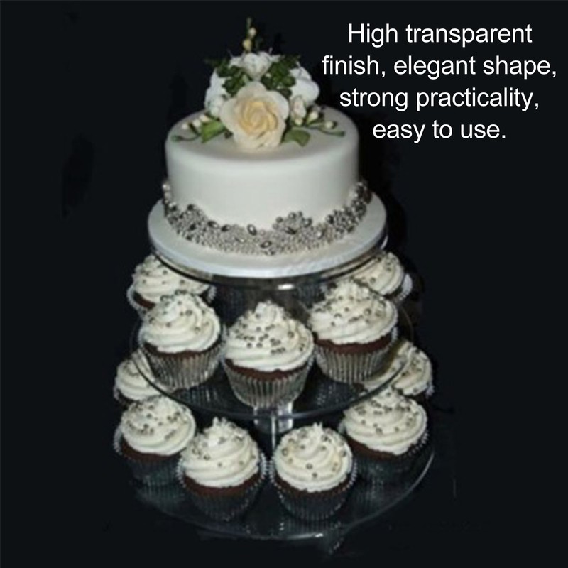 Cupcake Stand Multi Round Tiers Transparent Acrylic High Stability Cupcake