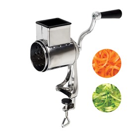 Acesunny Manual Drum Grater Salad Vegetable Cutter Stainless Steel Grater Rotary Grater Vegetable Slicer Kitchen Grater Manual Cutter with 5 Drums