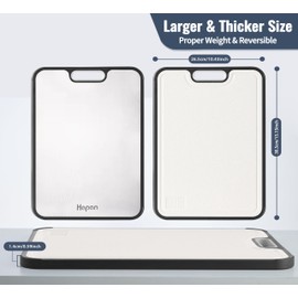 Titanium Cutting Boards for kitchen, Double Sided Metal Cutting Board, Non Toxic Chopping Board, Wheat Straw PP/Healthy Large Titanium Cutting Board for meat, Easy to Clean