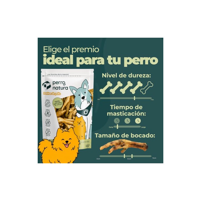 Premios Patitas de Pollo 12pz - Libre de Hormonas Premium