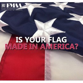 American Flag - 100% Made In USA - Strong Like Americans Made By Americans: Embroidered Stars - Sewn Stripes - 2.5 by 4 Foot