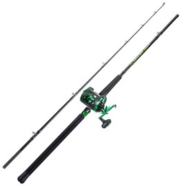 Sougayilang Premium Catfish Rod and Reel Combo - Medium Heavy Two-Piece Catfish Rod Conventional Reel Combo for Catfish Salmon and Steelhead