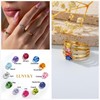 Lunvky Gold Birthstone Rings for Women Mother Dainty Stackable Gold