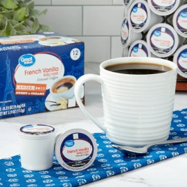 Unbranded Great Value 100% Arabica French Vanilla Medium Roast Ground Coffee Pods, 12 Ct
