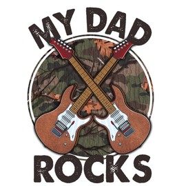 My Dad Rocks Sticker Music Guitar Band Camo Fathers Day (4 Inch)