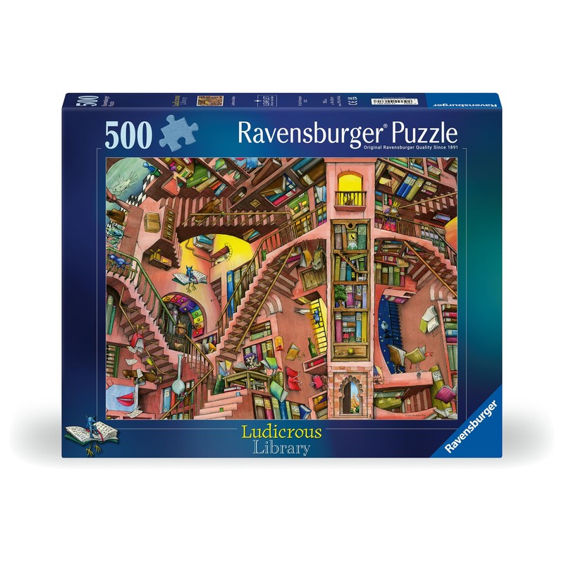 Ravensburger Puzzle 12000681 Ludicrous Libray 500 Pieces Puzzle for Adults