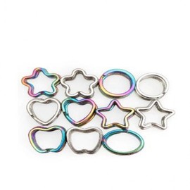 Keyring 10pcs Rainbow Heart Star Keychain DIY G type BL09362 100ea
