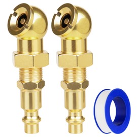 2 Pcs Portable Ball Foot Air Chucks, 1/4" NPT Heavy Duty Metal Closed Flow Tire Chuck with Standard Quick Plug, Tire Hose Nozzle Tool for Inflate Gauge, Air Compressor Attachments