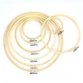 8 Pieces Embroidery Hoop Set, 8 Size Bamboo Adjustable Oval Cross Stitch Frame for Embroidery, Cross Stitch - 3 4 5 7 8 8.3 10.3 12 Inch