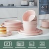 Asrug 12-Piece Plates and Bowls Sets,Ceramic Dinnerware Sets for 4,