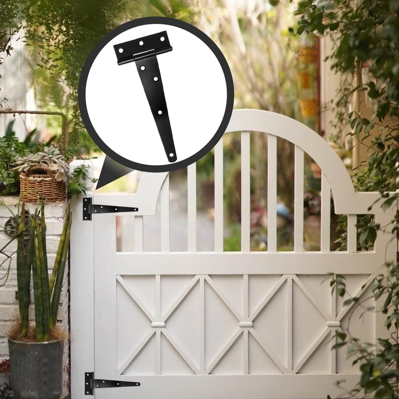 Murtenze 12Pack 2 Inch Black T-Strap Shed Hinge,Barn Door Hinges