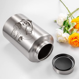 Large Cremation Urns for Human Ashes Decorative Funeral Memorial Urn Fishing in Heaven Burial Container for Human Remains up to 220 lbs (Silver)