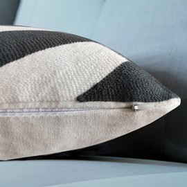 Aitliving 2PCS Pack Decorative Pillowcase Zebra Animal Stripe 43X43cm Dark Gray Black and White Embroidered Cushion Cover Throw Pillow Cover Grey Black Modern Pattern Animal Stripes Chic Zebra Pillow