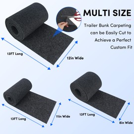 Boat Bunk Carpet 12in Wide x 13ft Long, Boat Trailer Bunk Padding for Jet Ski Ramps, 21oz Boat Trailer Bunk Carpet （Dark Grey）