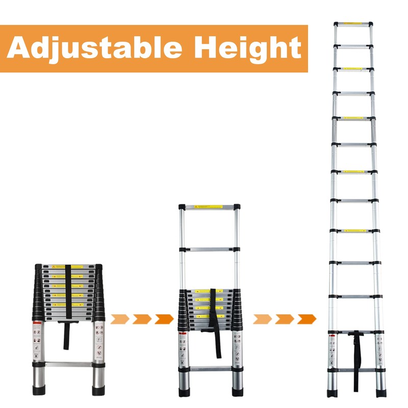 Telescoping Extension Ladder 14.5 FT, Folding Telescopic Aluminum Ladders, Lightweight