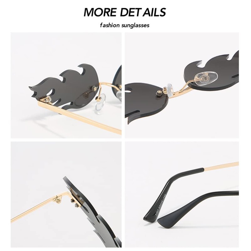 JOVAKIT Gafas de sol Fire Flame para mujeres y hombres,