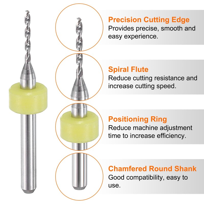 sourcing map 10pcs PCB Drill Bit Set 1/8" Shank 1.2mm