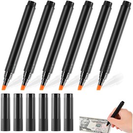 Pack of 6 Banknote Checker Pen Fake Banknotes, Money, Cash, Currency, Tester, Marker Pens