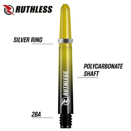 RUTHLESS Deflectagrip Polycarbonate Dart Shafts | Durable Stems with Springs in Tweenie Length, 40mm, Black & Yellow, 5 Sets (5XS1591)