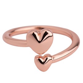 LuckyLy Anillos de Mujer de Corazones Oro Rosa 14k, Ajustable – Accesorios y Joyería para Mujer, Ideales como Regalos para Novia Originales, Modelo Rita