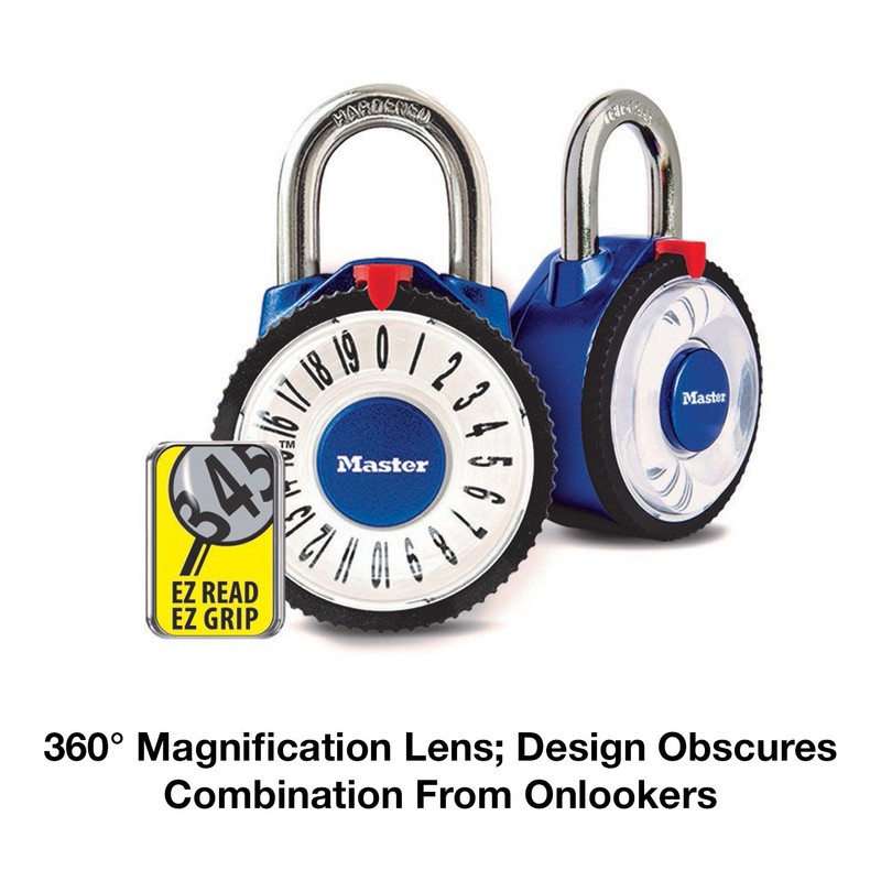 Master Lock 1588D Locker Lock Combination Padlock with Magnification Lens,
