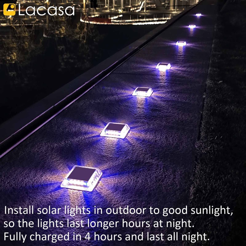 Lacasa Outdoor Solar Light, 4 Pack 30LM IP68 Waterproof Solar