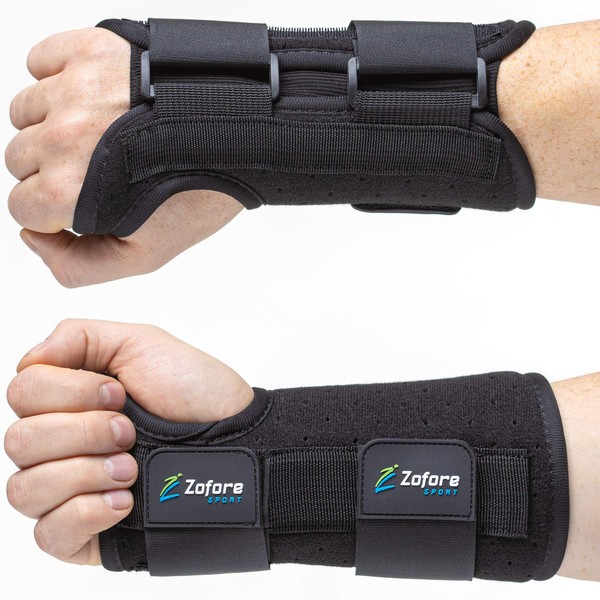 Carpal Tunnel Wrist Brace Night Support and Metal Splint Stabilizer [Single] - Helps Relieve Tendinitis Arthritis Carpal Tunnel Syndrome Pain - Reduces Recovery Time for Men Women - Right Wrist Brace (L/XL)