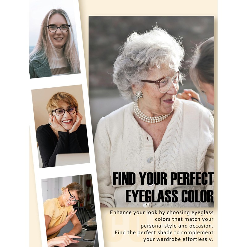 HEEYYOK Women Reading Glasses 4 Pack 3.50 Cateye Readers Glasses