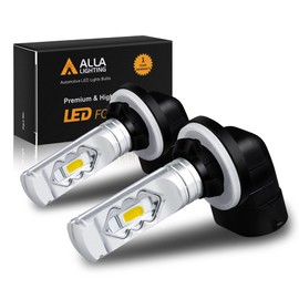 Alla Lighting 3800lm PGJ13 898 881 LED Bulbs Fog Lights or DRL, 8000K Blue Xtreme Super Bright 889 886 888 894 896 881X 881L H28 ETI-SMD 12V Replacement