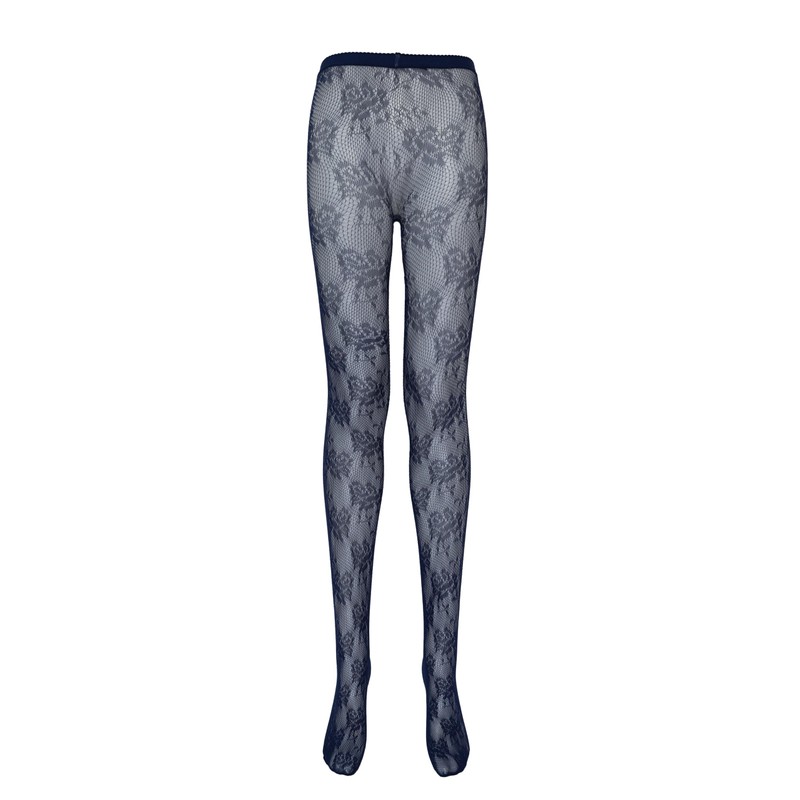 TBFT Blue lace tights fishnet stockings for women funky patterned