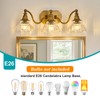 hesoge Vintage Bathroom Light Fixture Brushed Gold Vanity Light with