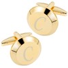 GWD Cufflinks for Men Stainless Steel Golden Initial Cuff Links