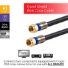GE RG6 Coaxial Cable, 50 ft. F-Type Connectors, Quad Shielded