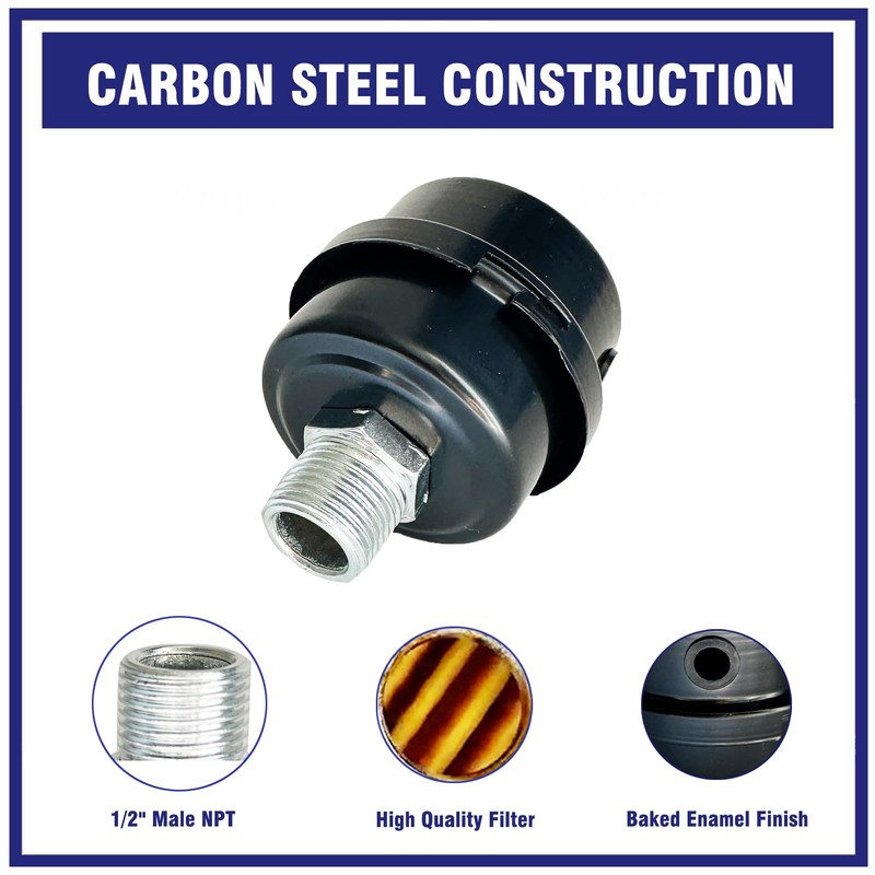 2 Pcs 70243399 Air Intake Filter Silencer 1/2" MPT Compatible