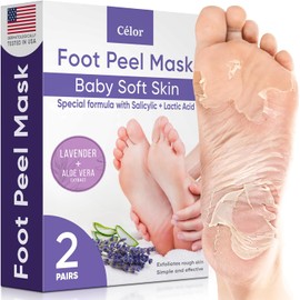 Foot Peel Mask - Foot Mask 2 Pack for Baby Feet and Remove Dead Skin - Baby Foot Peel Mask with Lavender and Aloe Vera Gel for Men and Women