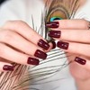 Uñas postizas de color rojo burdeos para prensar - Uñas