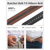 SKiporty Ratchet Belts for Men 2 Packs Black Brown Leather