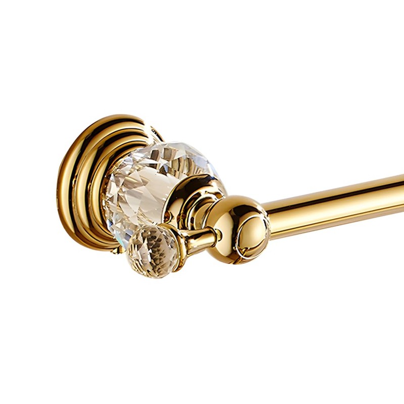 WNEBATH Crystal Gold Towel Bar, Gold Adjustable Bathroom Towel Holder