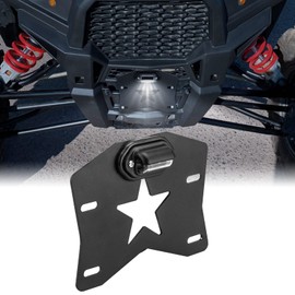 Wsays UTV LED License Plate Bracket Universal Aluminum License Plate Frame Compatible with Polaris RZR Ranger General Maverick x3 Commander Pioneer Talon Mule Wildcat