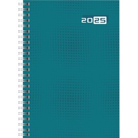 rido/idé Futura 2 Model Book Calendar (2025), 2 Pages = 1 Week, A5, 160 Pages, Graphic Cover, Petrol Blue