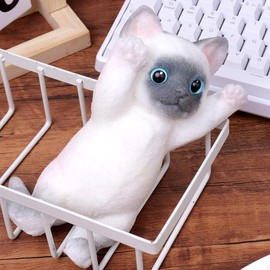 Large Taba Squishy Cat Squishy Dog Handmade Cute Cat DIY Squeeze Toy, Hyperreal Kawaii Cat Simulation Lovely Toy, Squeeze Autism Toys Stress Relidf toy, Silicone Pinch Cat:_B Siamese Cat