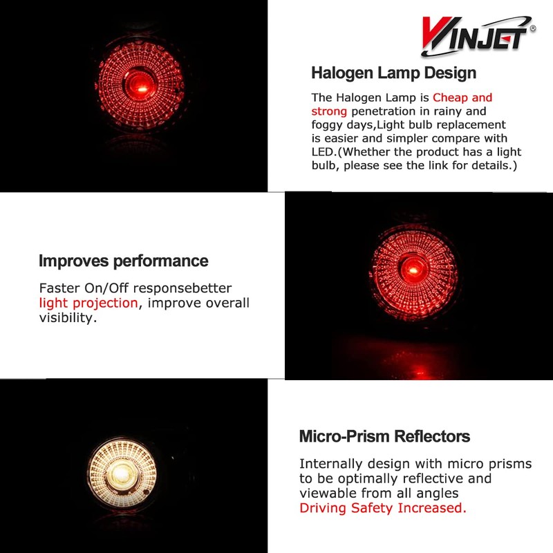 Winjet Tail light Tail Lamps Compatible with 1989-1995 Toyota Pickup,