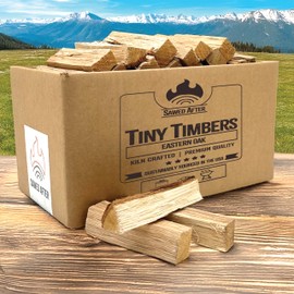 The Tiny Timbers USDA Grade Kiln Dried Hardwood for Table Top Fire Pit and Pizza Oven | Compatible with Solo Stove Mesa & Mesa XL | 5" Splits | USA Sourced | 6 lb. | 400+ cu. in. | Eastern Oak