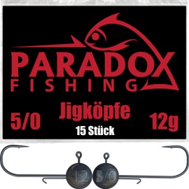 Paradox Fishing Jig Heads Set 15 x 12 g 5/0 Jig Heads Rubber Fish with Jig Head for Rubber Fish Pike Zander Fishing Accessories