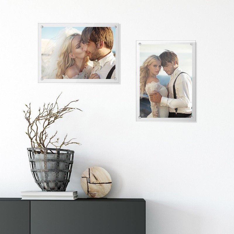 Yalikop 12 Pcs 8 Pack Acrylic Floating Picture Frame 8.5