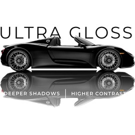 VViViD+ Ultra Gloss Premium Vinyl Car Wrap Film (9ft x 5ft, Gloss Piano Black)